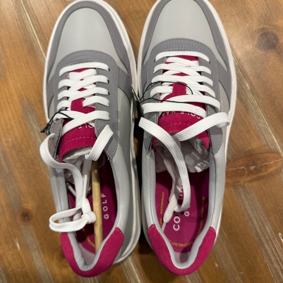 COLE HAAN Grand Pro Am Golf Trainer Sneaker Shoes Pink Grey Women's Size 8 - Picture 8 of 11